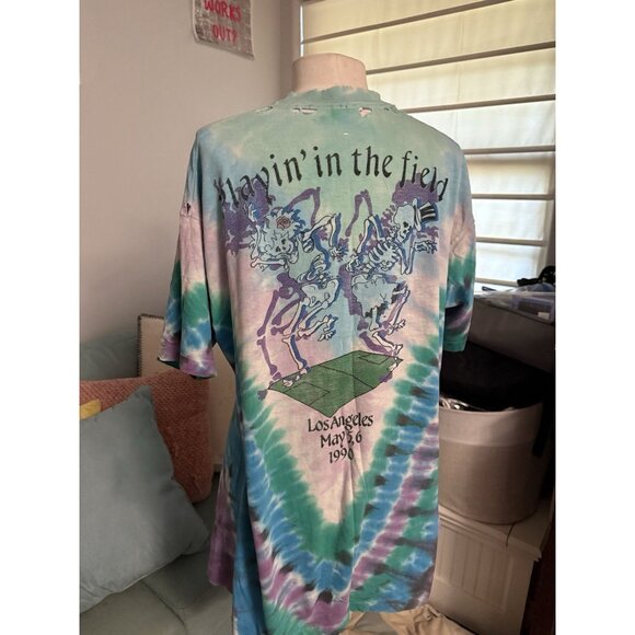 Vintage Grateful Dead T-Shirt size XL Tie Dye Olympic Velodrome Los Angeles 1990 - Picture 2 of 7